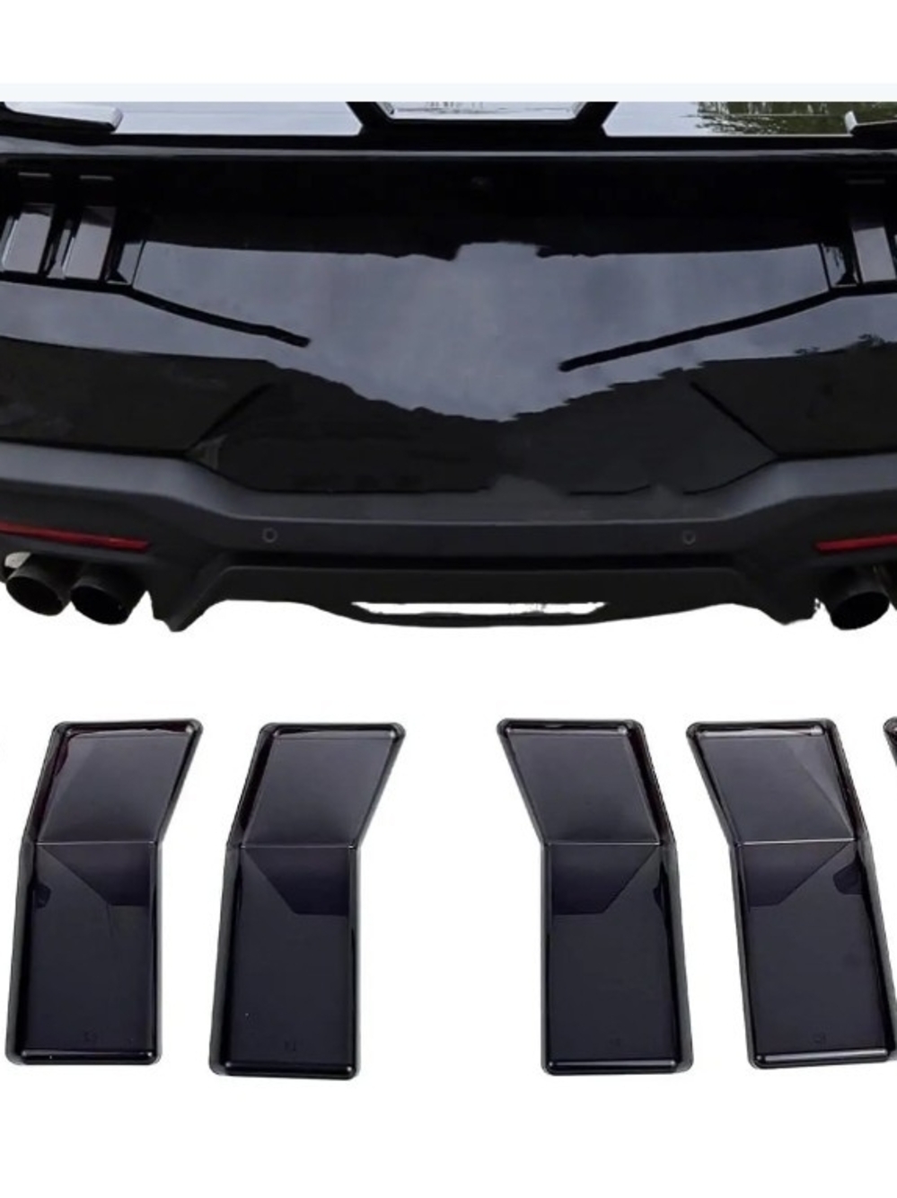 Universal Black Rear Bumper Reflector Covers for Car Exhaust Trim